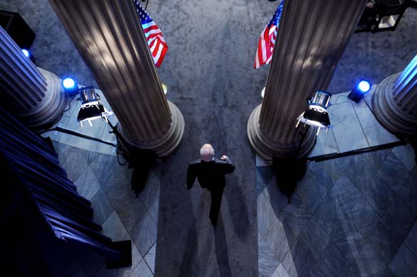 John McCain arrives for a meeting