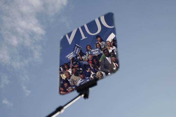Supporters reflected at a rally