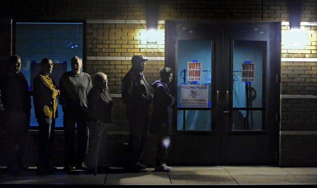 Voting on Election day 2008 in the US
