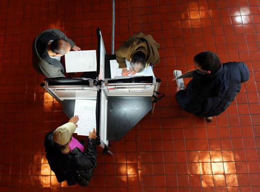 Voting on Election day 2008 in the US