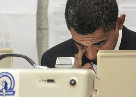 Voting on Election day 2008 in the US