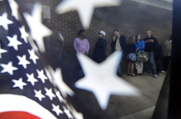Voting on Election day 2008 in the US