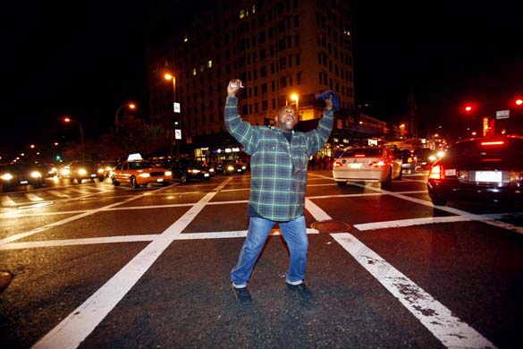 Obama supporter in Harlem