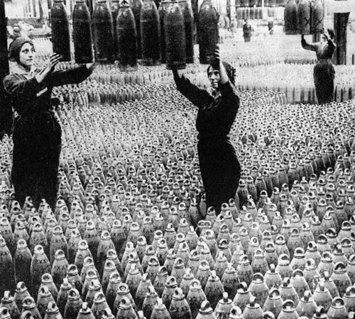 Women working in a munitions factory