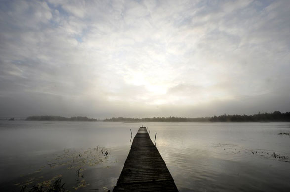 Trollhattan, Sewden: A dock on the Vaenern lake