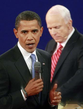 Presidential debate in Nashville: Barack Obama and John Mccain