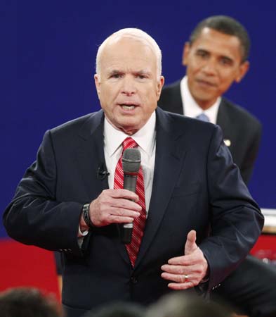 Presidential debate in Nashville: Barack Obama and John Mccain