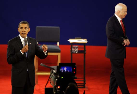 Presidential debate in Nashville: Barack Obama and John Mccain