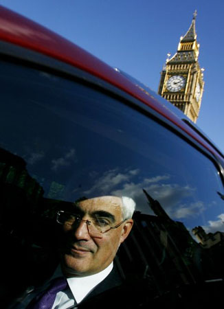 London, UK: Alistair Darling leaves the Houses of Parliament