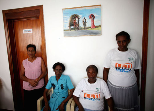 A group of Chagossian people in Mauritius who want to return to Diego Garcia Island in the Indian Ocean. The residents of the Chagos islands were removed in 1971 to make way for a military base