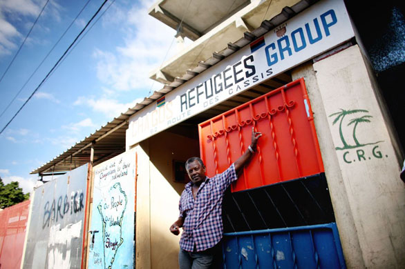 A group of Chagossian people in Mauritius who want to return to Diego Garcia Island in the Indian Ocean. The residents of the Chagos islands were removed in 1971 to make way for a military base