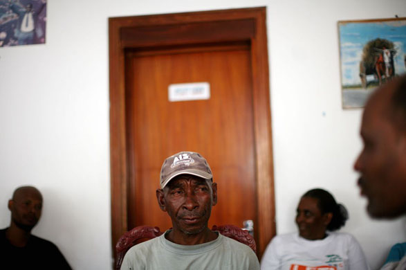 A group of Chagossian people in Mauritius who want to return to Diego Garcia Island in the Indian Ocean. The residents of the Chagos islands were removed in 1971 to make way for a military base