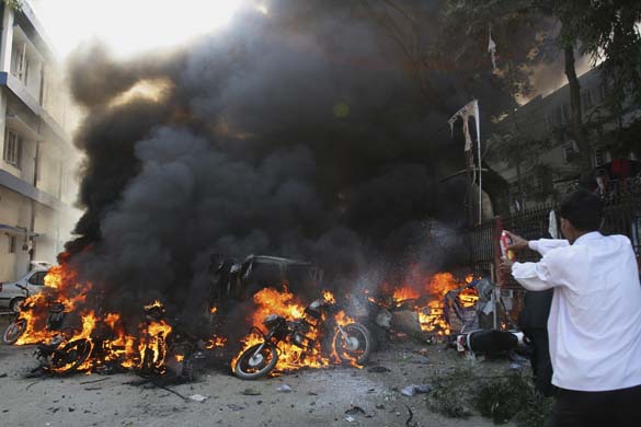 Blazing vehicles in Guwahati