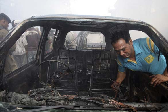 Damaged vehicle in Guwahati