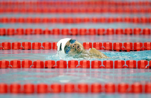 Beijing, China: Christopher Tronco of Mexico competes in a heat of the Men's 100 metre Freestyle S3 at the 2008 Beijing Paralympic Games