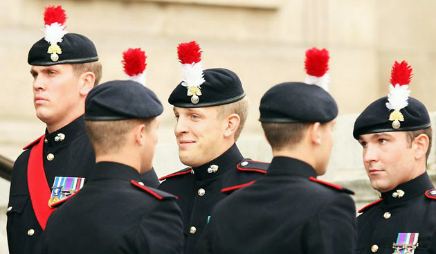 London, UK: Soldiers stand in parade at the commemorative service for Northern Ireland operations at St Paul's Cathedral