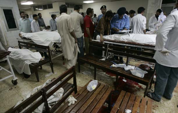 Family members visit a local hospital to identify blast victims