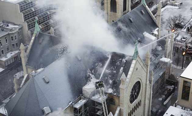 Fire at Holy Name cathedral in Chicago