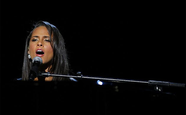 Singer Alicia Keys performs during the Neighborhood Inaugural Ball in Washington