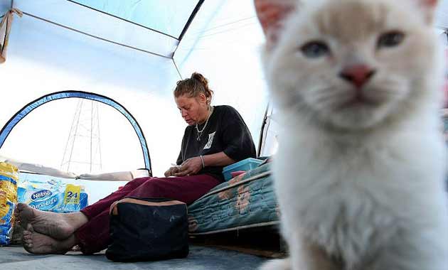 Renee Hadley rolls a cigarette 