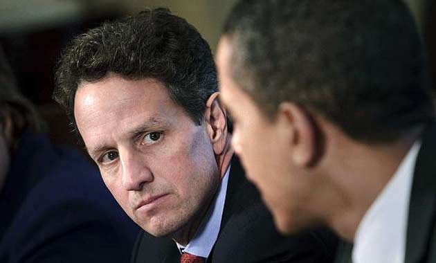Barack Obama and Timothy Geithner