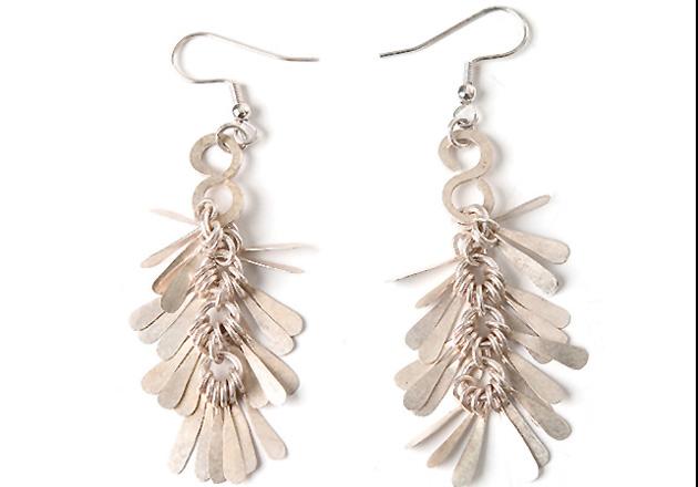Silver petal earrings, People Tree