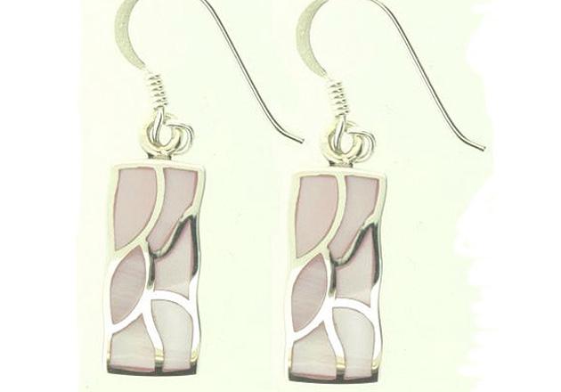 Pink Shell Silver Earrings, Snoosh