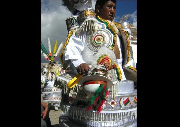 Oruro carnival Bolivia: a morenado takes a rest 