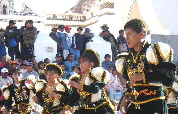 Oruro carnival Bolivia: caporales dancers