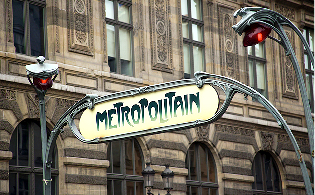 A sign outsite a Metro station, Paris