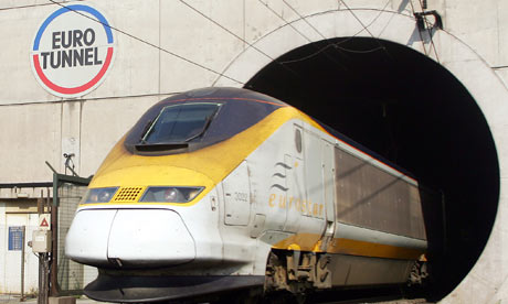 A Eurostar train emerges from