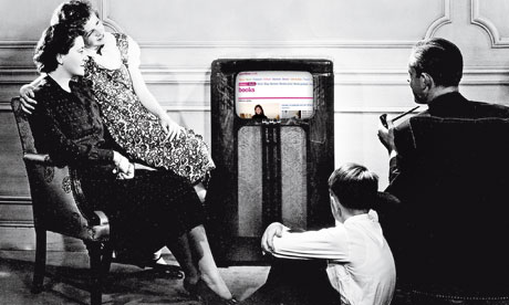 modified image of family listening to radio