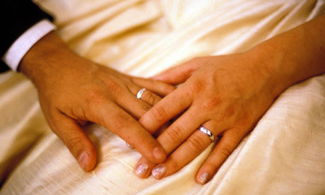 Weddings Bride and groom hands and rings