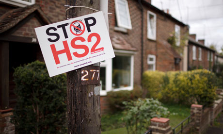 'Stop HS2' sign on telegraph pole