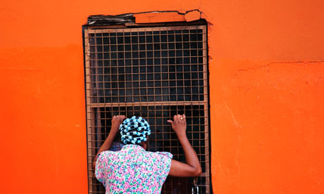 Woman in hair curlers, Trinidad
