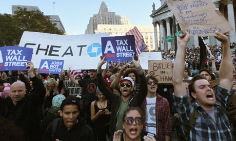 Rising anger … Occupy Wall Street protesters. Photograph: Mario Tama/Getty Images