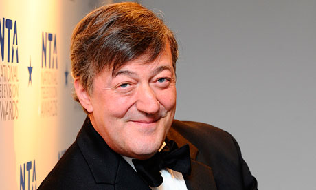 Stephen Fry arriving for the national television awards 2010