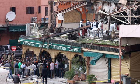 Marrakech cafe after bomb