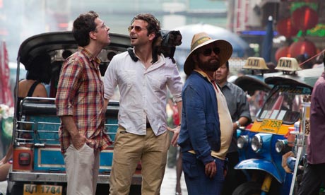Ed Helms, Bradley Cooper and Zack Galifianakis in The Hangover Part II.