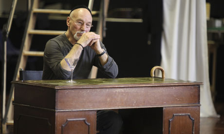 patrick stewart in rehearsals for the rsc production of the merchant ...
