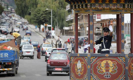 Bhutan: traffic in Thimphu