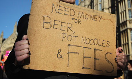 Placard at student protest