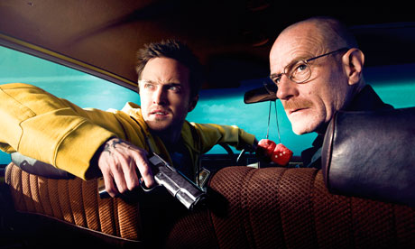Aaron Paul and Bryan Cranston in an episode of cable channel AMC's Breaking Bad