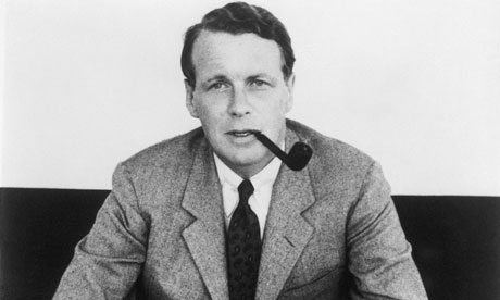 David Ogilvy with smoking pipe in New York, 1954