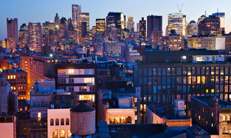 Downtown Manhattan at dusk
