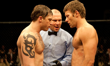 Tom Hardy and Joel Edgerton in the ring in Warrior.