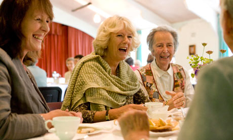 Camilla, Duchess of Cornwall, visits the Myddfai WI in Llandovery, Wales, 2008. 
