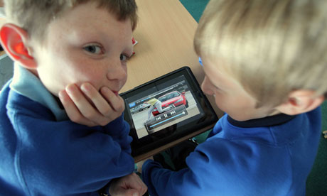 Pupils using iPads
