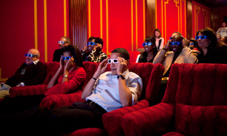 The Obamas and guests watch the Super Bowl at the White House in 2009. 