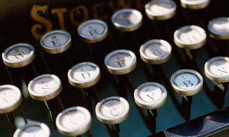 Keys on a typewriter